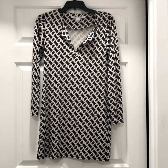 Diane Von Furstenberg Reina Dress in Iconic Chain Link Print Size 4 - Picture 10 of 14